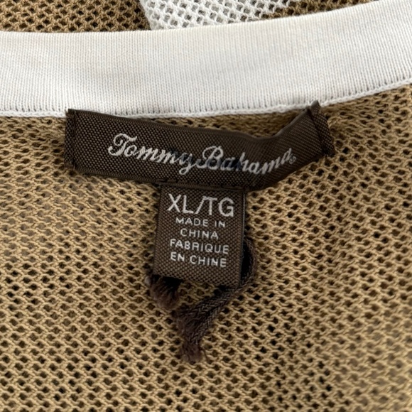 Tommy Bahama Knit Tan/White Striped Tunic Sweater Sz XL - Picture 5 of 6
